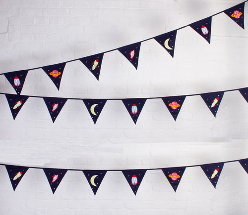 Space Rockets Aliens Fabric Bunting