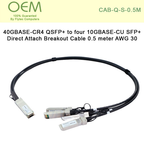 40G QSFP+ to 4x10G SFP+ DAC Passive Direct Attach Copper Breakout Cable 0.5 meter 30AWG (CAB-Q-S-0.5M)