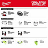 MIL-48-73-1129C: Milwaukee BOLT Full Brim Hard Hat w/6pt Ratcheting Suspension (USA) - Type 1, Class E- color Red