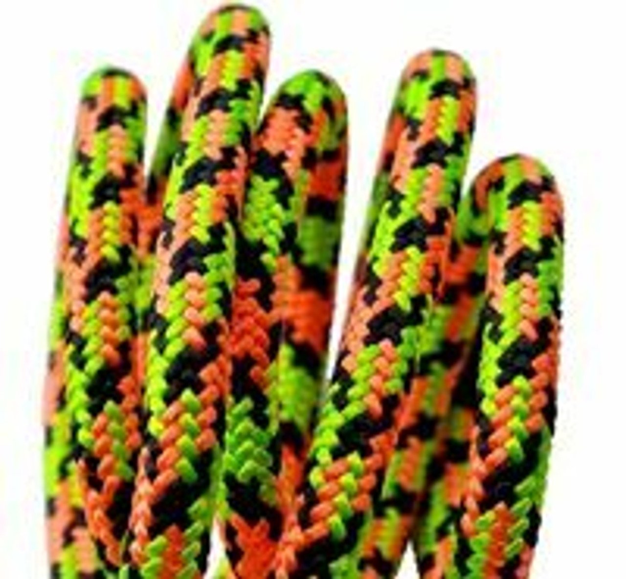 Inferno 11.8mm 24 Strand Climbing Line - 600 FT - Sewn eye - Neon Green and Orange with Grey