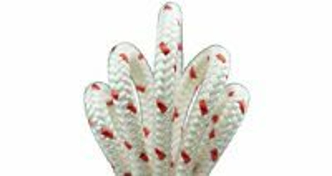Forestry Pro 12.7mm 12 Strand Climbing Line - 150 FT - Sewn eye - White with Red