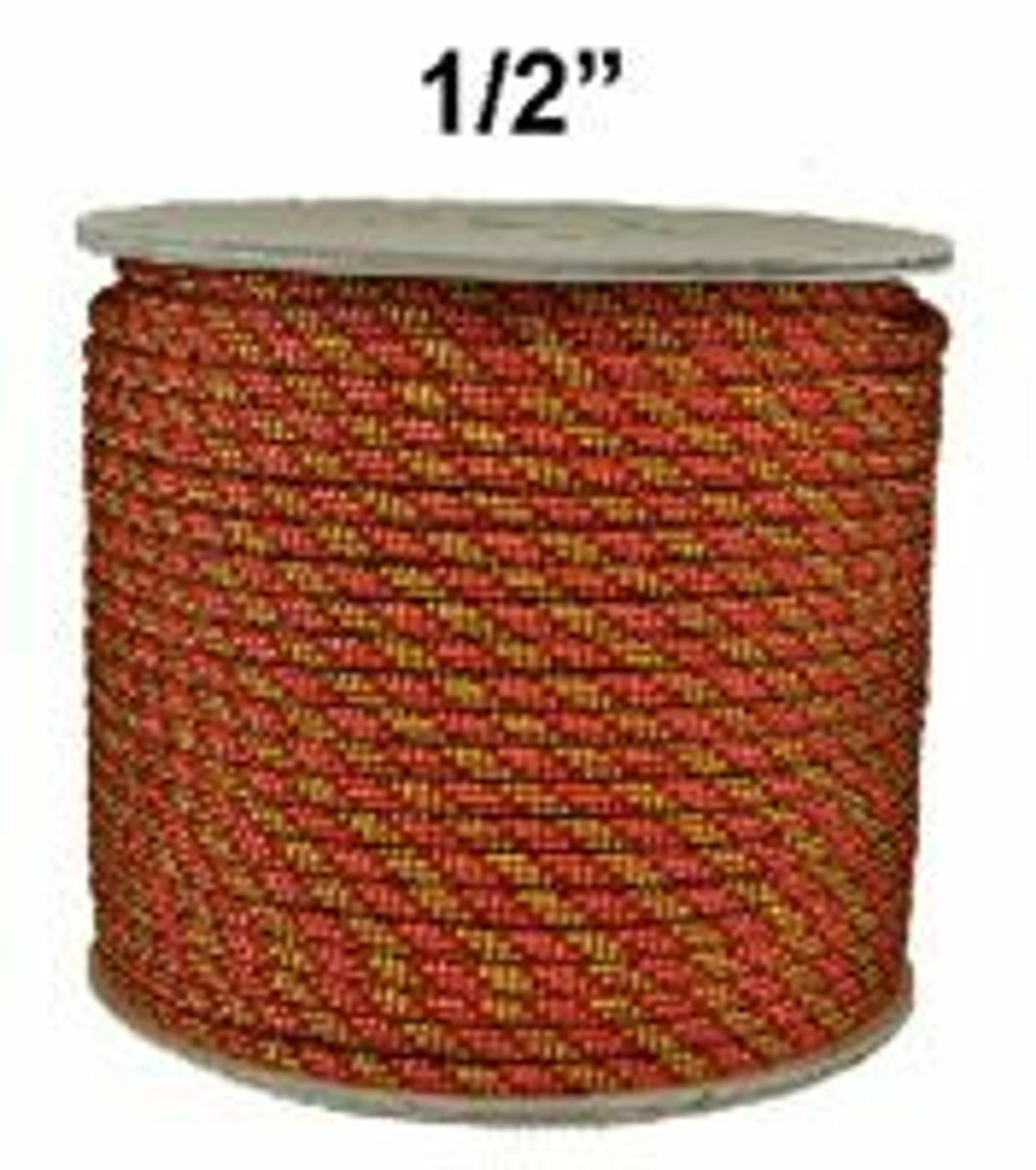 Tower Line 12.7mm 32 Strand Climbing Line - 150 FT - No eye - Red Orange and Yellow