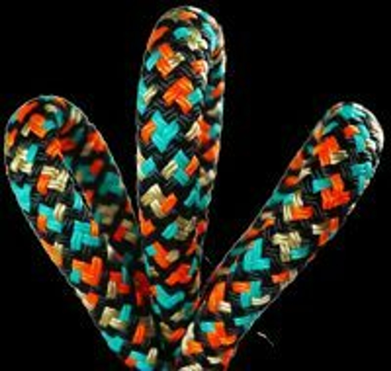 Husky Bull Rope Multi-Pro - 200 FT - No eye - Turquoise, black, gold and Orange  - 19.05mm
