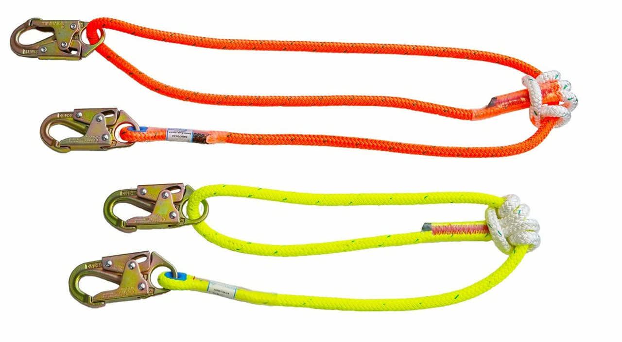 AGI-AGDBC12AL3-6: All Gear Inc Double Braid 1/2" Adjustable Lanyard 3-6 feet Yellow
