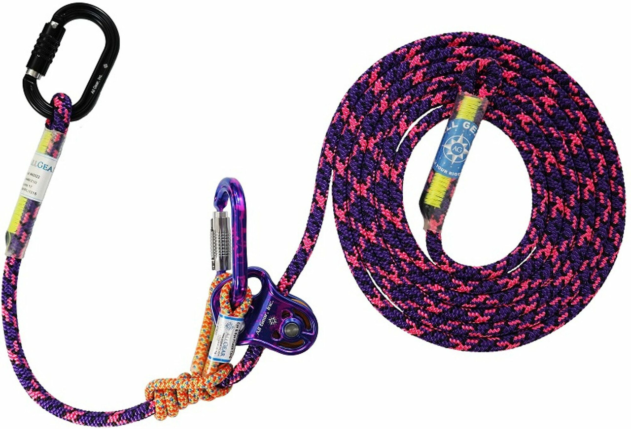 AGI-AGMPPL11810: All Gear Inc 11.8MM 10' Micro Pulley Work Positioning Lanyard