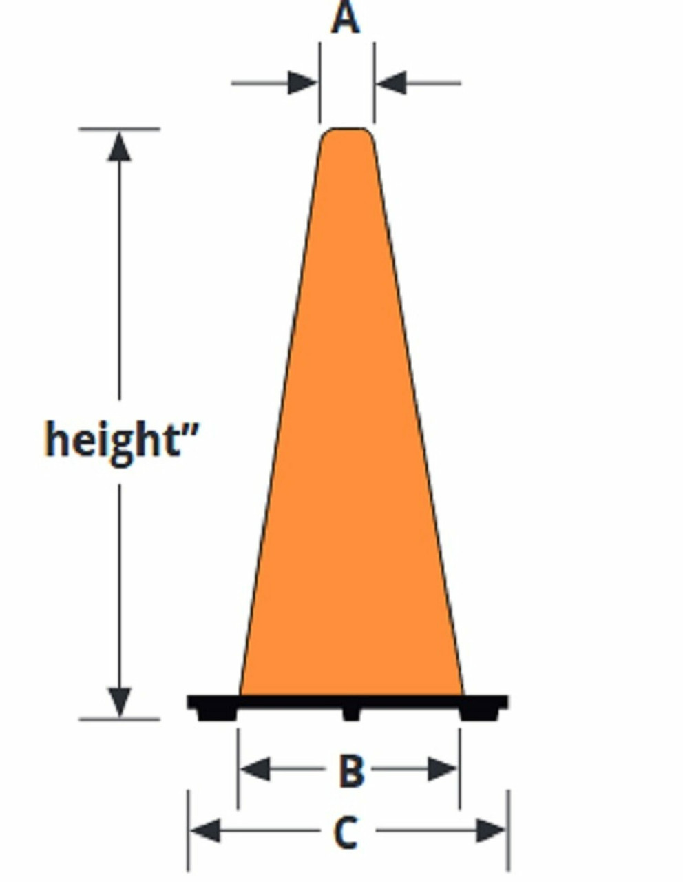 ARB-1850-00-M: Lakeside Plastics TRAFFIC CONE REFLECT 18 3LBS