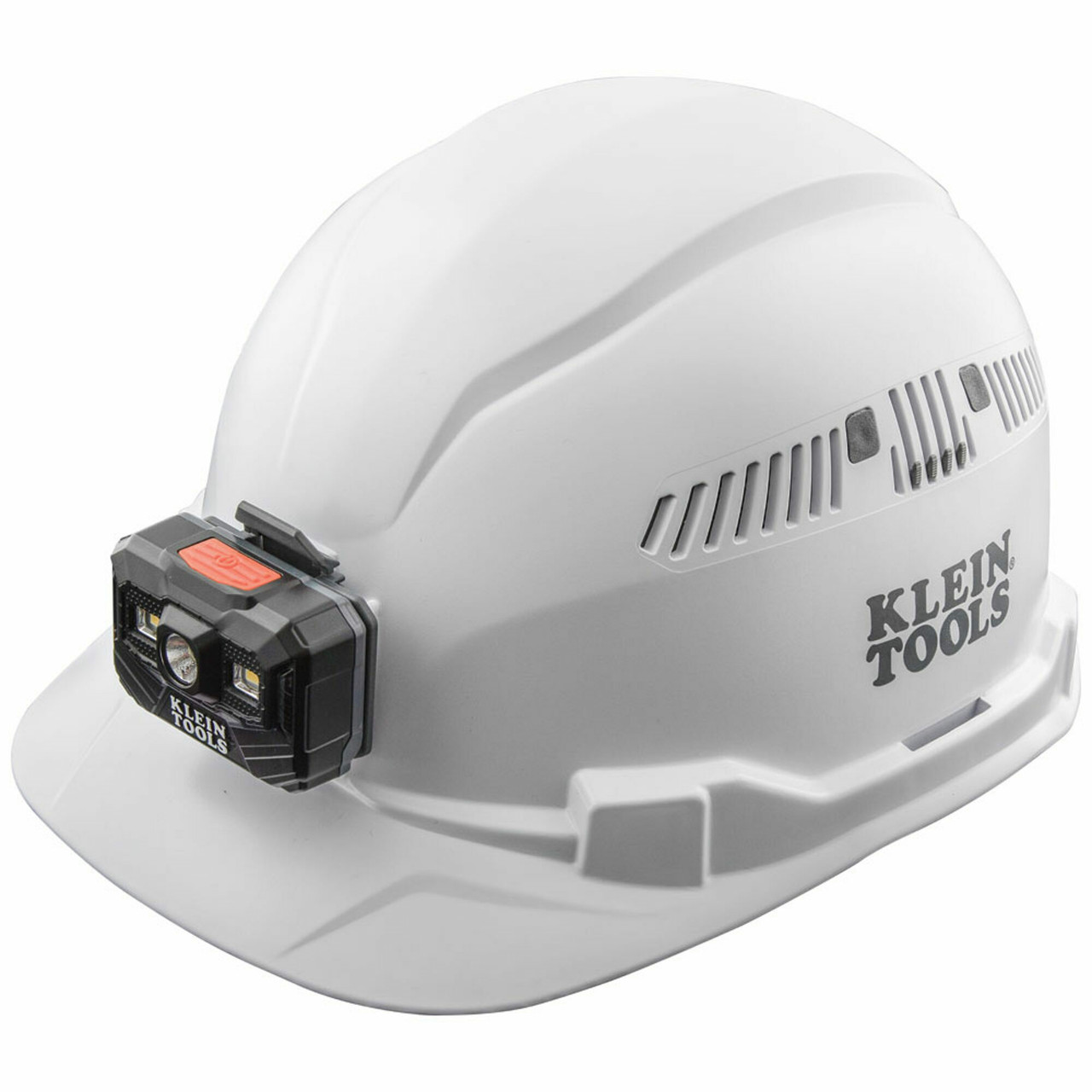 ARB-60113RL: Klein Klein White Vented Hard Hat with Head Lamp