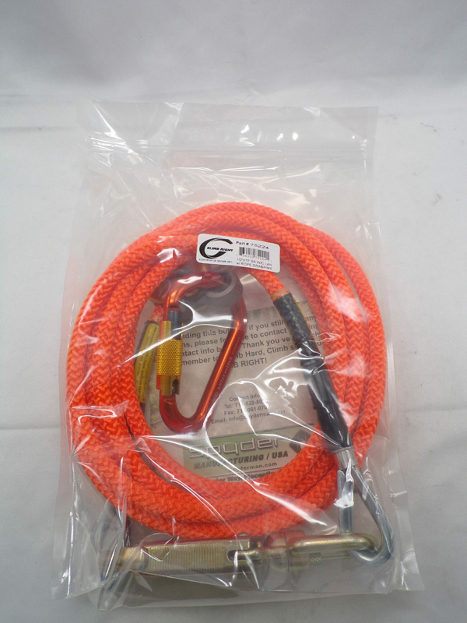 ARB-75224: Climb Right 1/2 X 15' WIRE CORE LANYARD KT