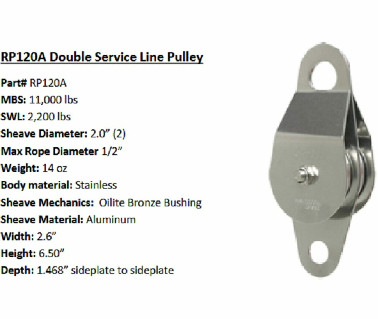 ARB-RP120A: CMI PULLEY CMI ST DOUBLE RP120A