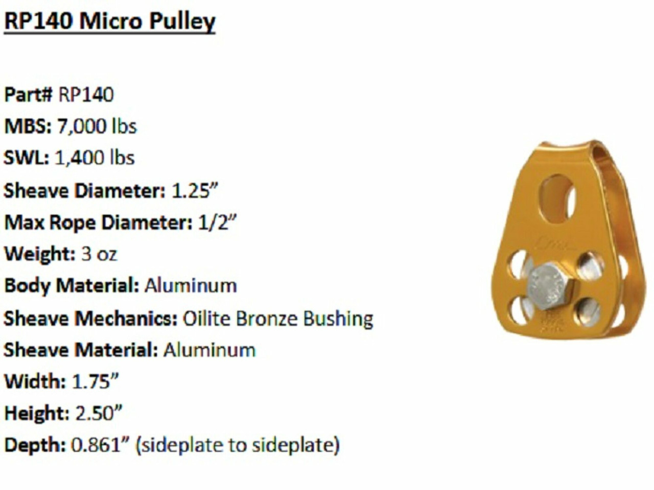 ARB-RP140: CMI MICRO GLIDE PULLEY 1/2