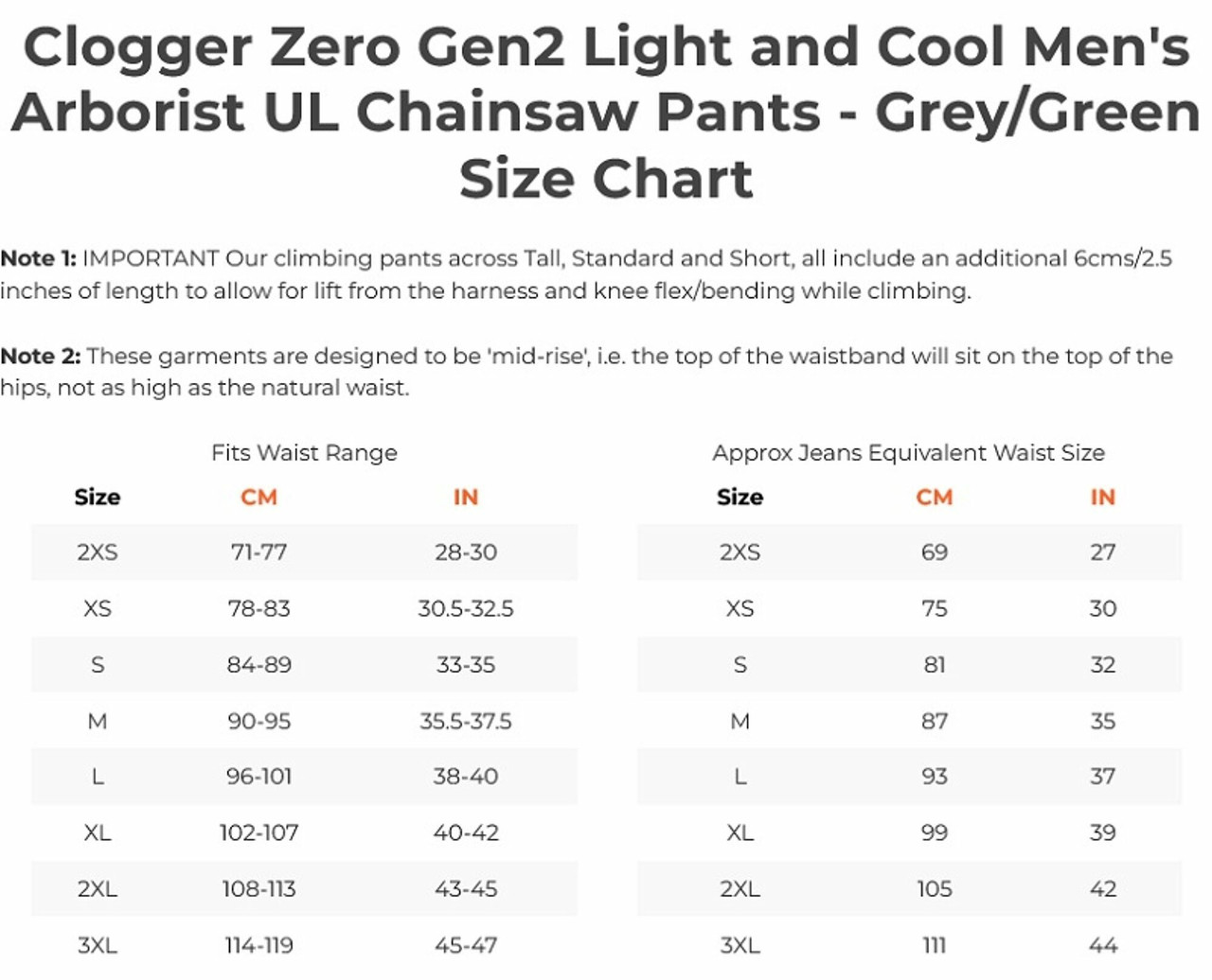 ARB-TU71Z2XL: Clogger ZERO G2 PANTS 2XL MEN