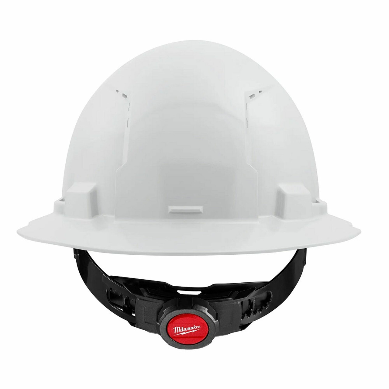 MIL-48-73-1201C: Milwaukee BOLT Full Brim Hard Hat w/4pt Ratcheting Suspension (USA) - Type 1, Class E- color White