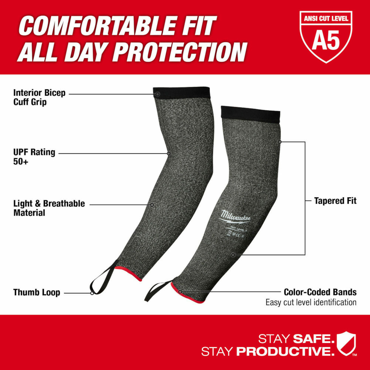 MIL-48-73-9050: Milwaukee Cut Level 5 Protective Sleeves