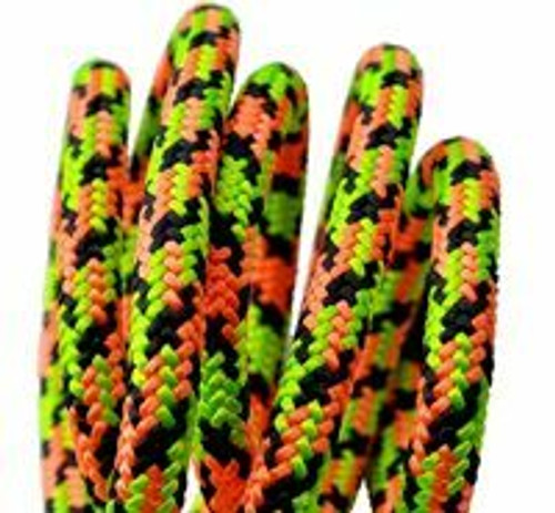 Inferno 11.8mm 24 Strand Climbing Line - 600 FT - Sewn eye - Neon Green and Orange with Grey