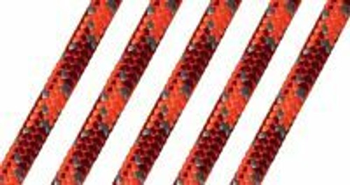 Cherry Bomb II 11.8mm 24 Strand Climbing Line - 150 FT - Sewn eye - Red and Orange with Grey