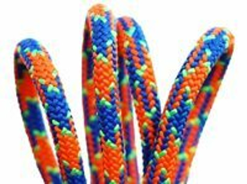 Ramborista 11.2mm 24 Strand Climbing Line - 200 FT - Sewn eye - Orange, Blue, and Flourescent Green Ramborista 11.2mm 24 Strand Climbing Line - 200 FT - Sewn eye - Orange, Blue, and Flourescent Green