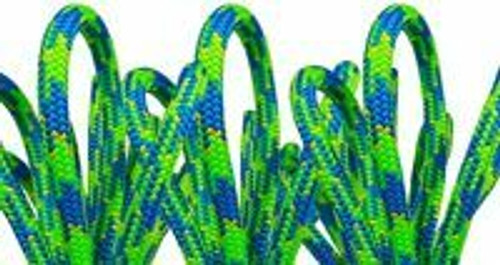 Blue Craze 11.2mm 24 Strand Climbing Line - 120 FT - Sewn eye - Blue and Neon Green Blue Craze 11.2mm 24 Strand Climbing Line - 120 FT - Sewn eye - Blue and Neon Green