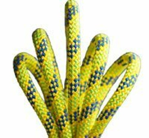 Tower Line 11mm 32 Strand Rescue and Rapelling Line - 150 FT - Sewn eye - Blue, Green, and Yellow Tower Line 11mm 32 Strand Rescue and Rapelling Line - 150 FT - Sewn eye - Blue, Green, and Yellow