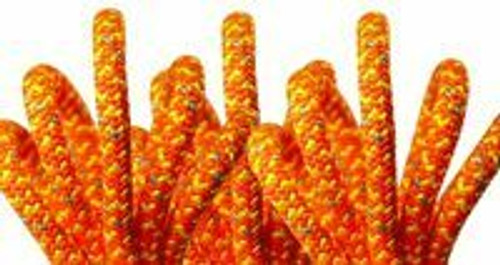 Safetylite II 12.7mm 16 Strand Climbing Line - 120 FT - Sewn eye - Neon Orange, Yellow and Grey