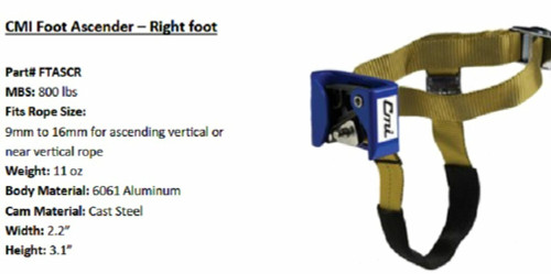 ARB-FTASCR: CMI CMI FOOT ASCENDER - RIGHT