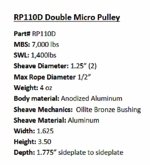ARB-RP110D: CMI PULLEY CMI ALUM MICRO DOUBLE