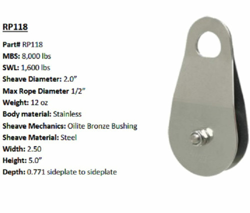 ARB-RP118 8000LB: CMI CMI Steel Pulley With Bushing RP118