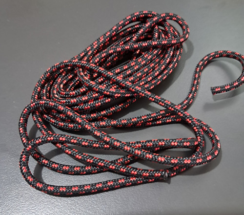 Off cut - 5mm Double braid - polyester - Black with red fleck 3.25m