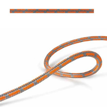 Rope 6mm Double Braid - Polyester - Orange with grey fleck(per metre)