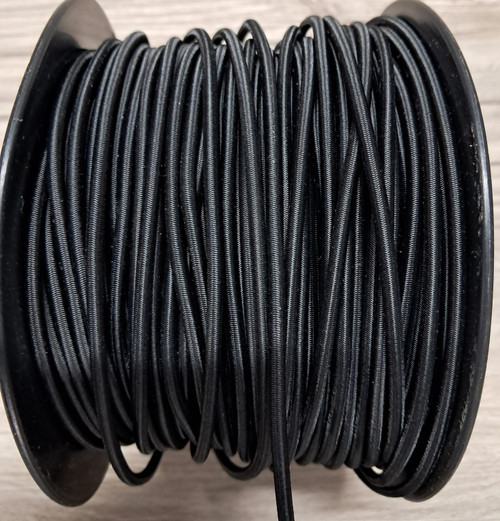 3mm shock cord - Black - per metre