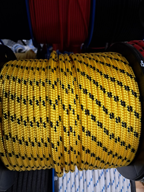 Rope 6mm Double Braid - Spectra - Yellow with black fleck (per metre)