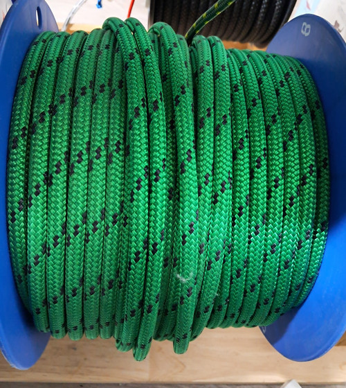 Rope 8mm Double Braid - Spectra - Green with black fleck (per metre)