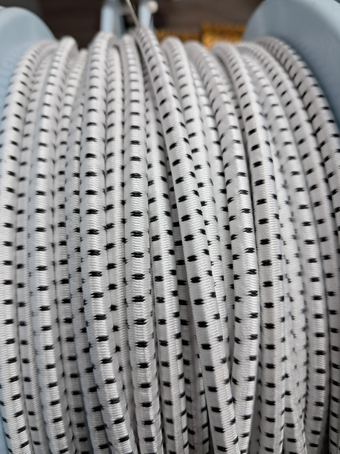 5mm shock cord Dyneema - White with black fleck - per metre