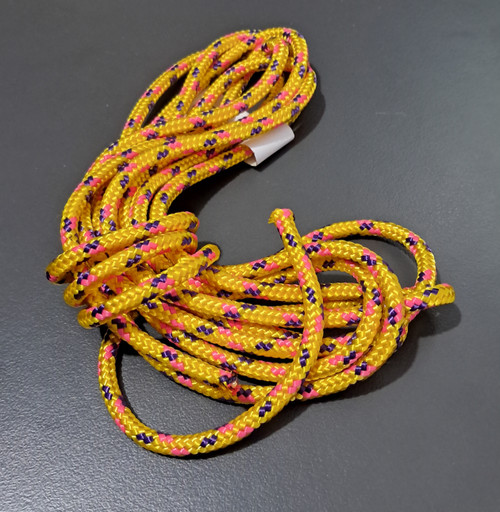 Off cut - 5mm Double Braid - Polyester - Yellow with pink purple fleck 2.90m