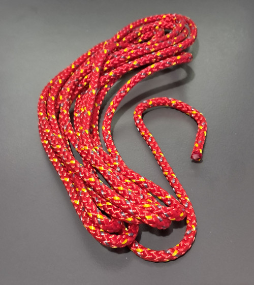 Off cut - 5mm - Double Braid - Vectran - Red with yellow black fleck 2.80m