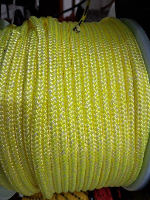 Rope 6mm Double Braid - Polyester - Yellow with white fleck(per metre)