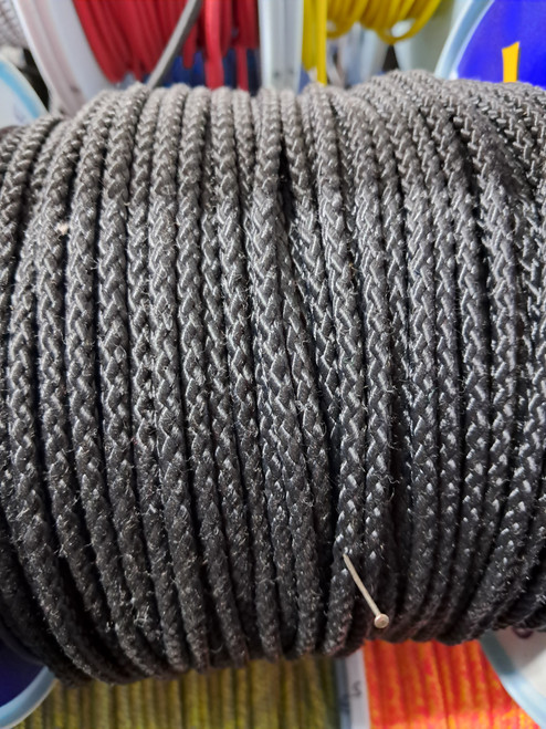Rope 4mm Double Braid - Polyester - Black (per metre)