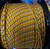 Rope 5.5mm Double Braid - Polyester - Yellow with blue and red fleck (per metre)