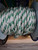 Rope 10mm Double Braid - Polyester White with Green fleck (per metre)