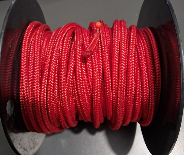 Rope 5mm  Double Braid - Polyester - Red (per metre)