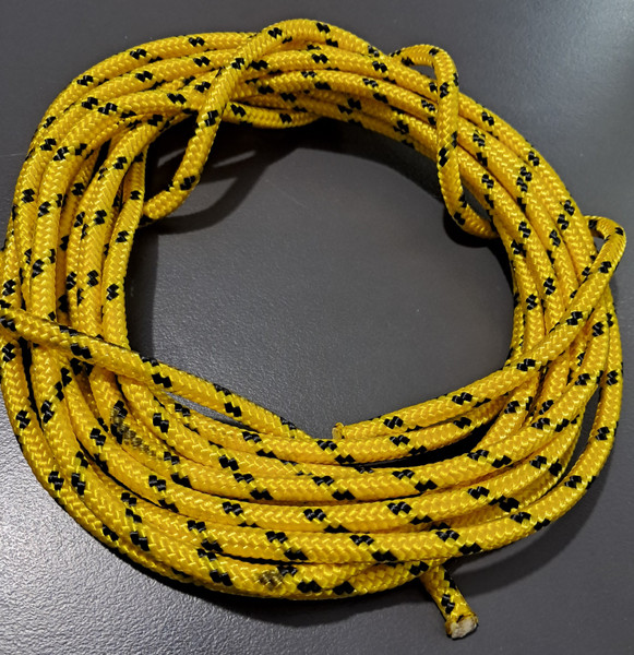 Off cut - 5mm Double Braid - Spectra - Yellow with black fleck 4.10m