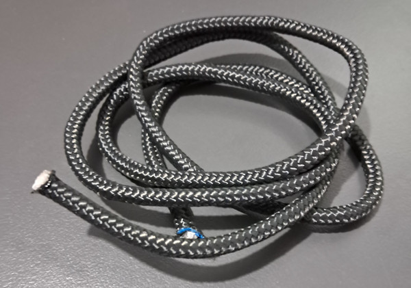 Off cut - 5mm Double braid - polyester - Black 1.00m