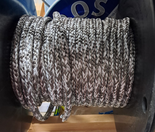Off Cut - 8mm Single Braid - Blend - grey with white fleck  8.10m