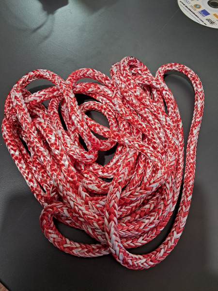 Off Cut - 8mm Single Braid - Blend - Red with white fleck  11.00m