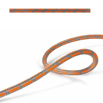 Off cut - 6mm Double Braid - Polyester - Orange with grey fleck - 12.65m