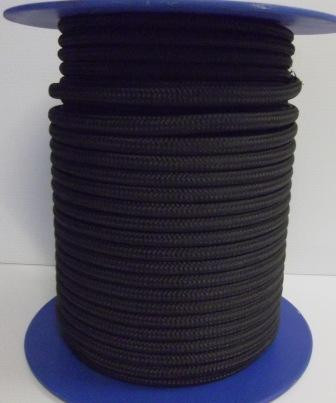 Rope 6mm Double Braid - Polyester - Black (per metre)