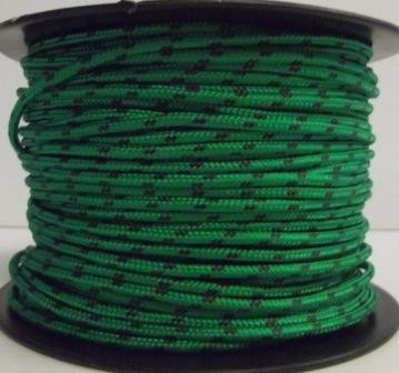 Rope 3mm Double Braid - Spectra - Green with Black fleck (per metre)