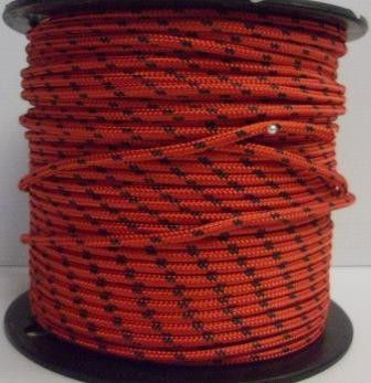 Rope 6mm Double Braid - Spectra - Red with black fleck (per metre)