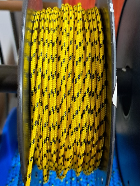 Rope 2mm Double Braid - Spectra - Yellow with fleck (per metre)