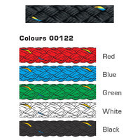 Rope 6mm Single Braid - Polyester - Black with yellow/blue fleck (per metre)