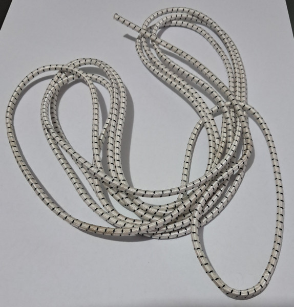 Off cut - shock cord - 4mm - White with black fleck - 3.00m